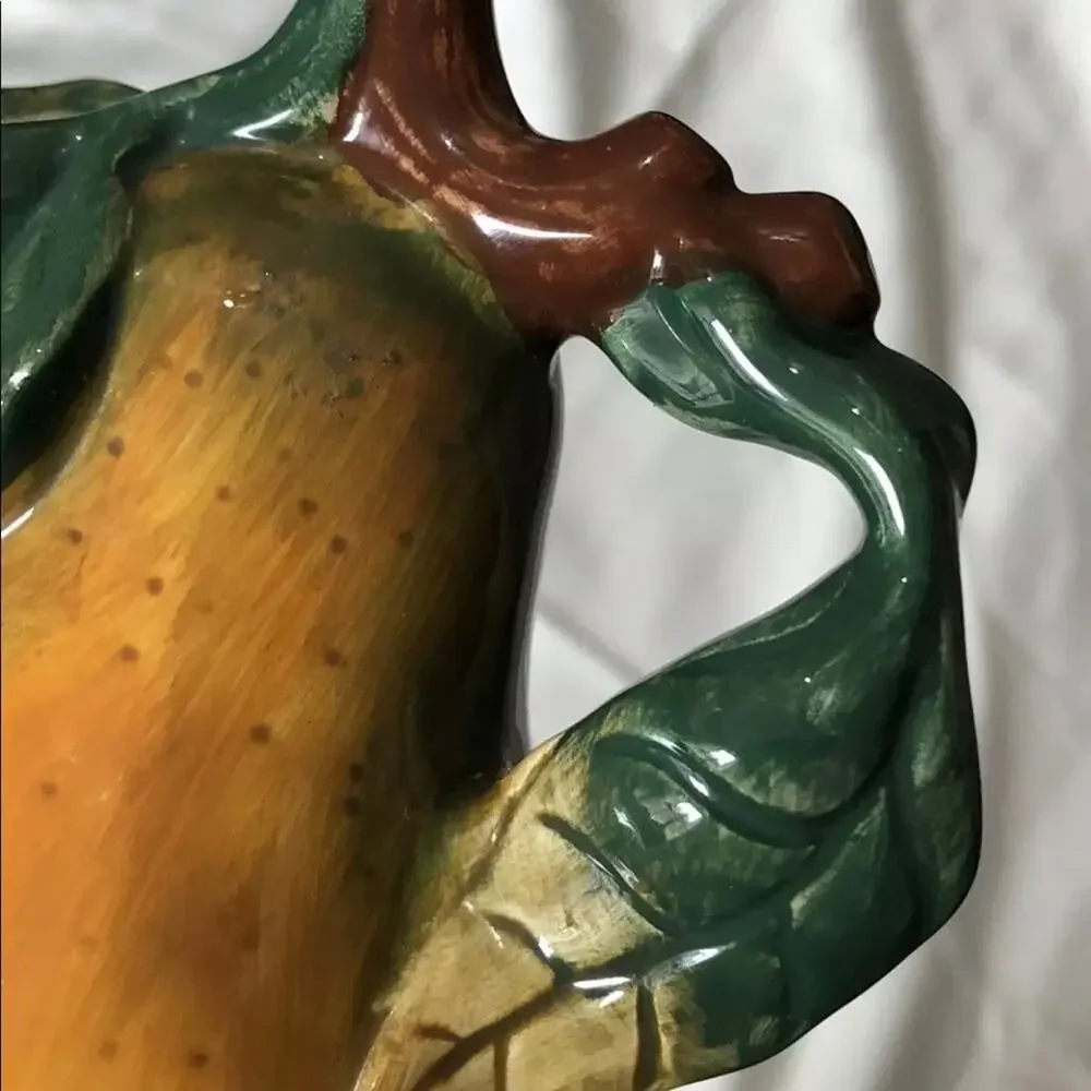 Sakura Sonoma Golden Yellow/Green Pear‎ Hand Painted Small Pitcher Creamer